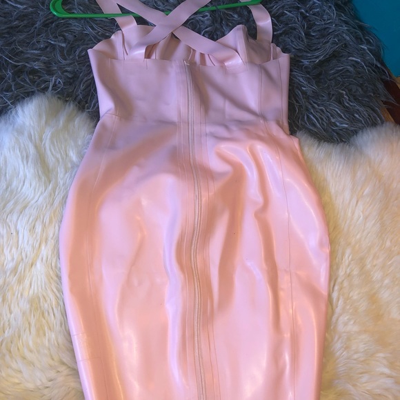 House Of CB pink latex dress. Sold on other site - Picture 2 of 4